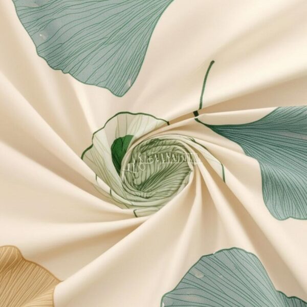 Floral Print Beige Colour Glace Cotton 160TC Queen Size Double Bedsheet with 2 Pillow Covers - Image 4