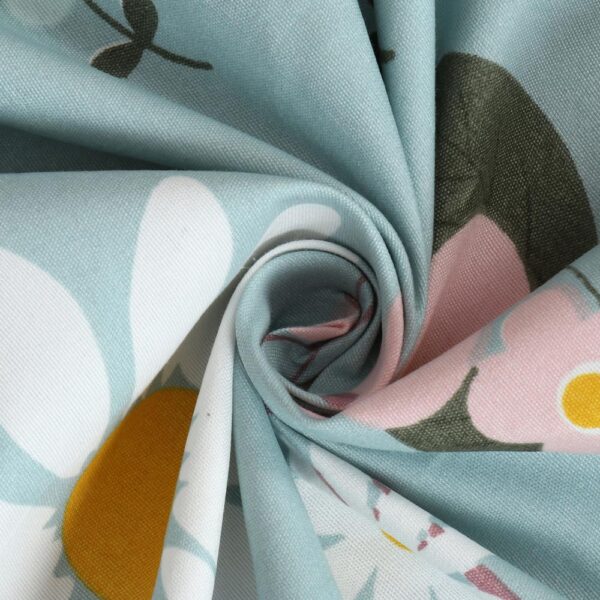 Floral Print Light Green Colour Glace Cotton 160TC Queen Size Double Bedsheet with 2 Pillow Covers - Image 4