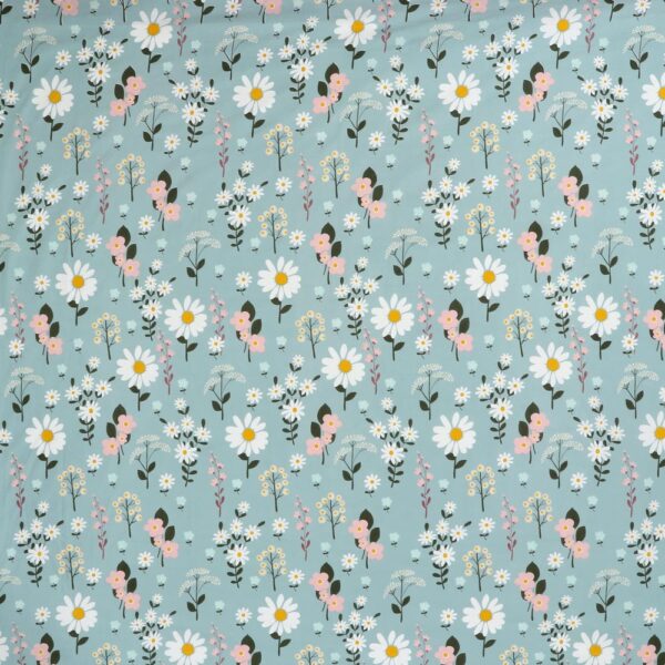Floral Print Light Green Colour Glace Cotton 160TC Queen Size Double Bedsheet with 2 Pillow Covers - Image 5