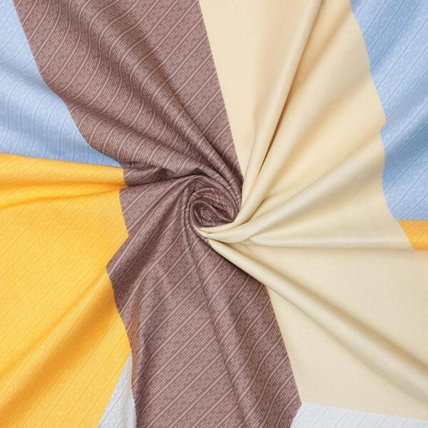 Geometric Print Multi Colour Glace Cotton 160TC Queen Size Double Bedsheet with 2 Pillow Covers - Image 4