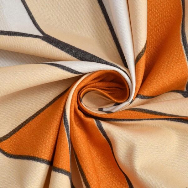 Geometric Print Multi Colour Glace Cotton 160TC Queen Size Double Bedsheet with 2 Pillow Covers - Image 3