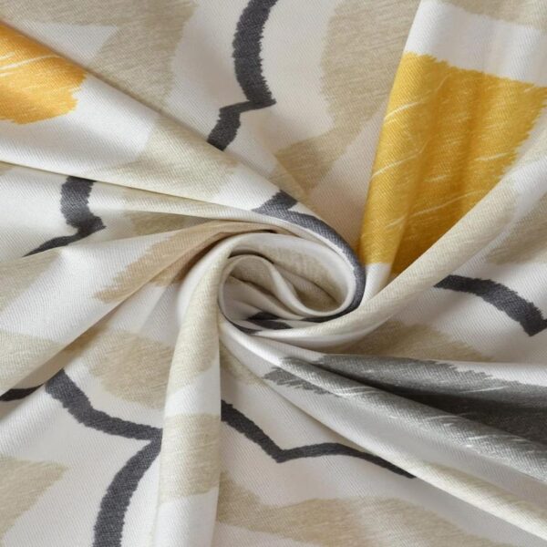 Geometric Print Multi Colour Glace Cotton 160TC Queen Size Double Bedsheet with 2 Pillow Covers - Image 4