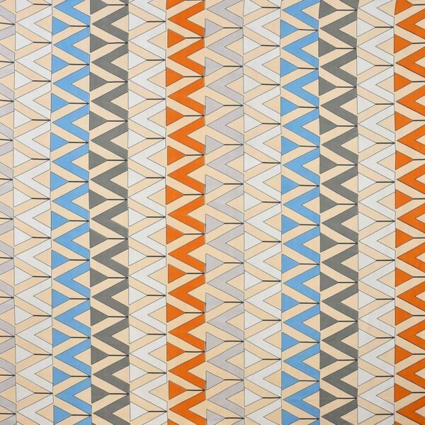 Geometric Print Multi Colour Glace Cotton 160TC Queen Size Double Bedsheet with 2 Pillow Covers - Image 4