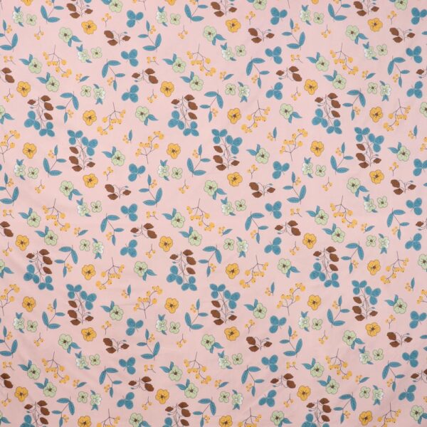 Floral Print Pink Colour Glace Cotton 160TC Queen Size Double Bedsheet with 2 Pillow Covers - Image 5
