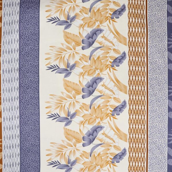 Floral Print Light Purple Yellow Colour Glace Cotton 160TC Queen Size Double Bedsheet with 2 Pillow Covers - Image 5